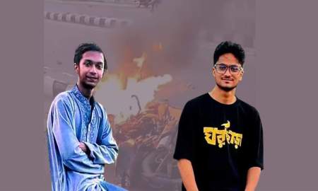 পূর্বাচলে দুর্ঘটনায় দুই বিশ্ববিদ্যালয় ছাত্র নিহত, মোটরসাইকেলে আগুন