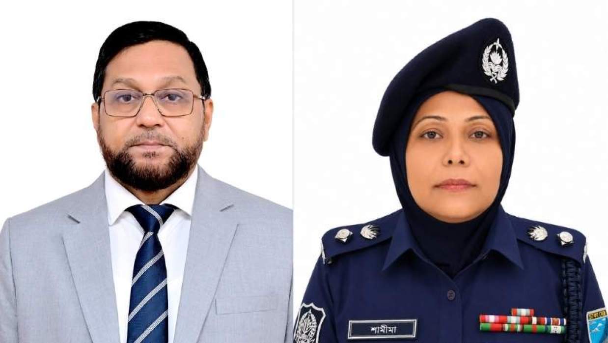 আইজি মোসলেহ উদ্দিন আহমদ ও পুলিশ সুপার শামীমা পারভীন