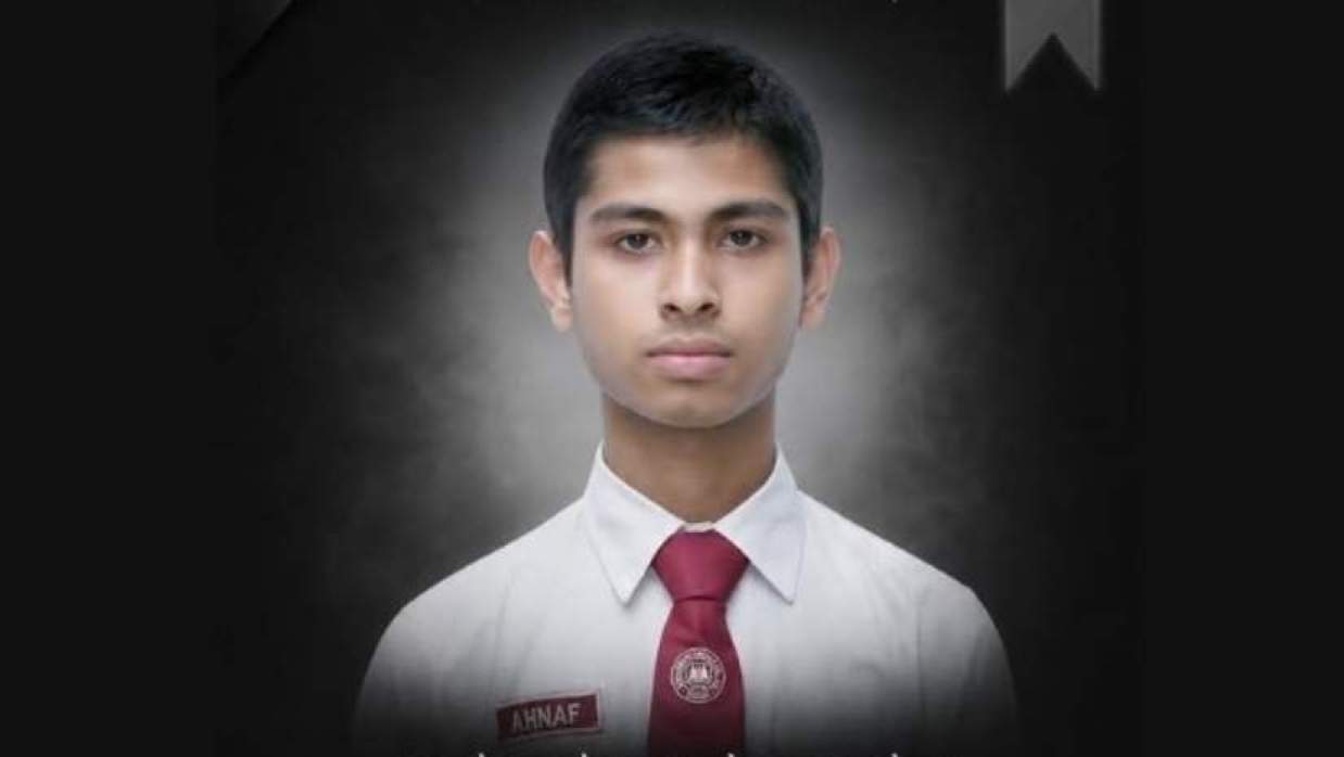 নবম শ্রেণির ছাত্র আহনাফ তালুকদার 