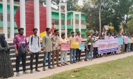 শিশু রামিসা হত্যার বিচার দাবিতে সাতক্ষীরায় মানববন্ধন