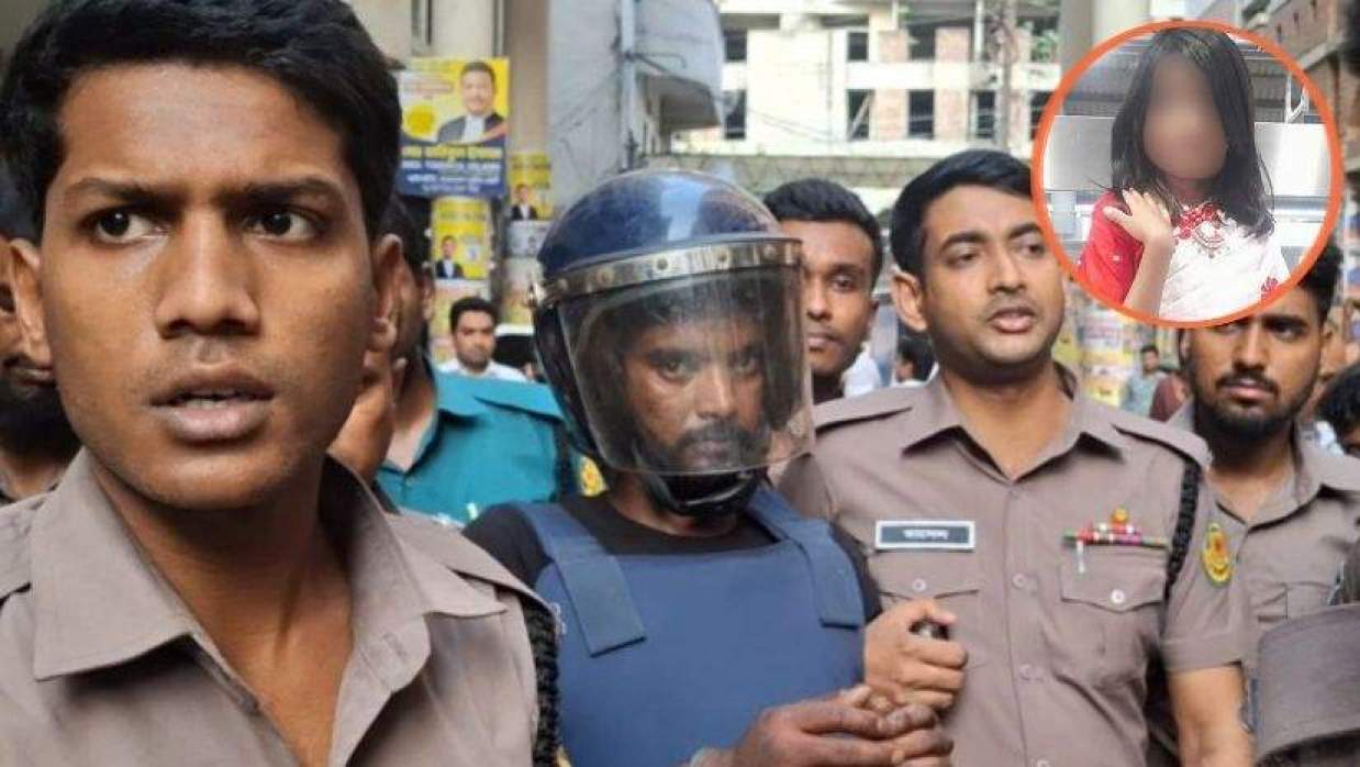 আসামি সোহেল রানা ও শিশু রামিসা (ইনসেটে)
