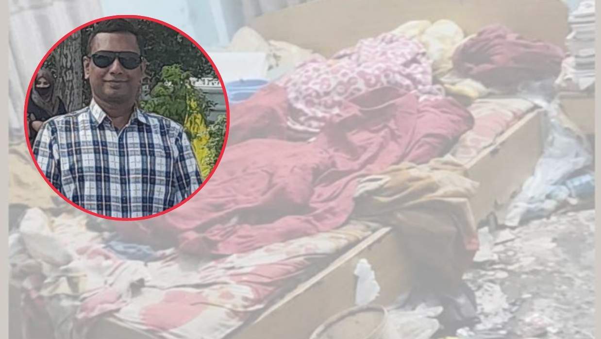 বৃদ্ধা মায়ের লাশ ও ইনসেটে যুগ্ম-সচিব ছেলে