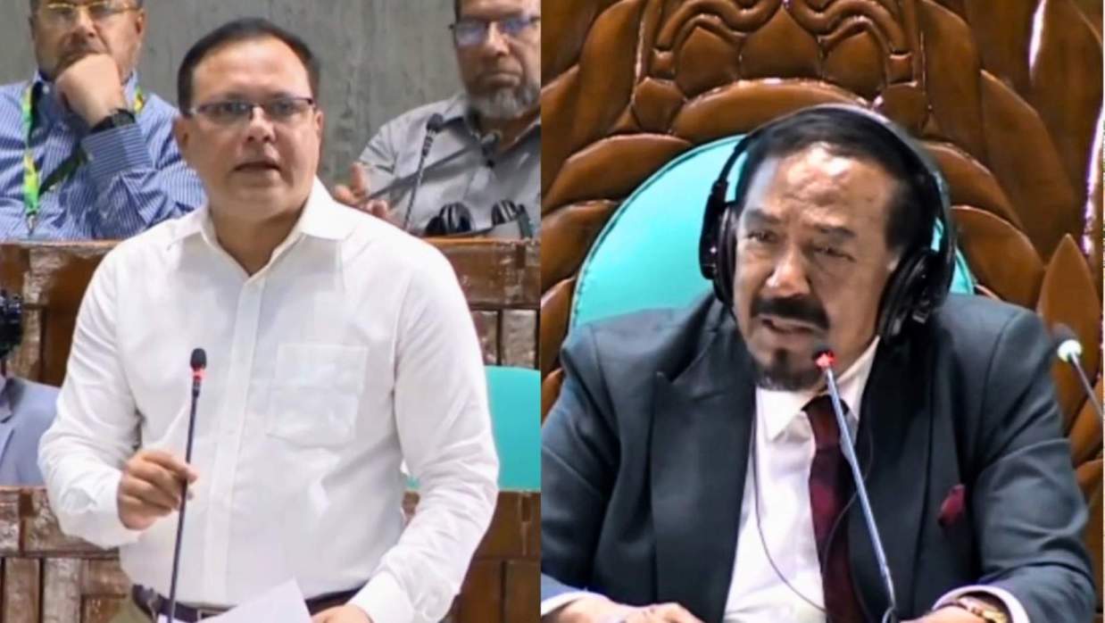 শেরপুর-৩ আসনের সাংসদ মাহমুদুল হক রুবেল ও স্পিকার মেজর হাফিজ উদ্দিন