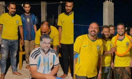 ১০ লিটার দুধ দিয়ে গোসল করে ব্রাজিলে যোগ দিলেন আর্জেন্টিনা সমর্থক 