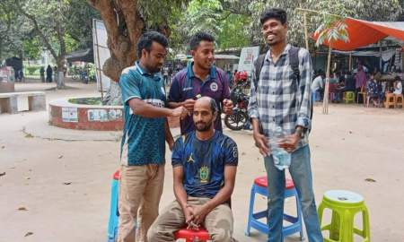 আর্জেন্টিনার জয়ে মাথা ন্যাড়া করলেন রাবির ব্রাজিল সমর্থক