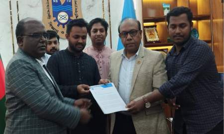 প্রকল্পের কাজ সেনাবাহিনীকে দিতে নোবিপ্রবি শিবিরের স্মারকলিপি