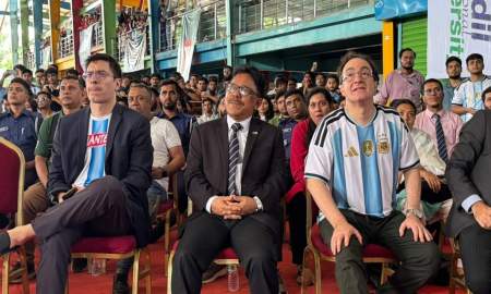 ড্যাফোডিল ইউনিভার্সিটিতে বিশ্বকাপের ম্যাচ দেখলেন আর্জেন্টিনার রাষ্ট্রদূত