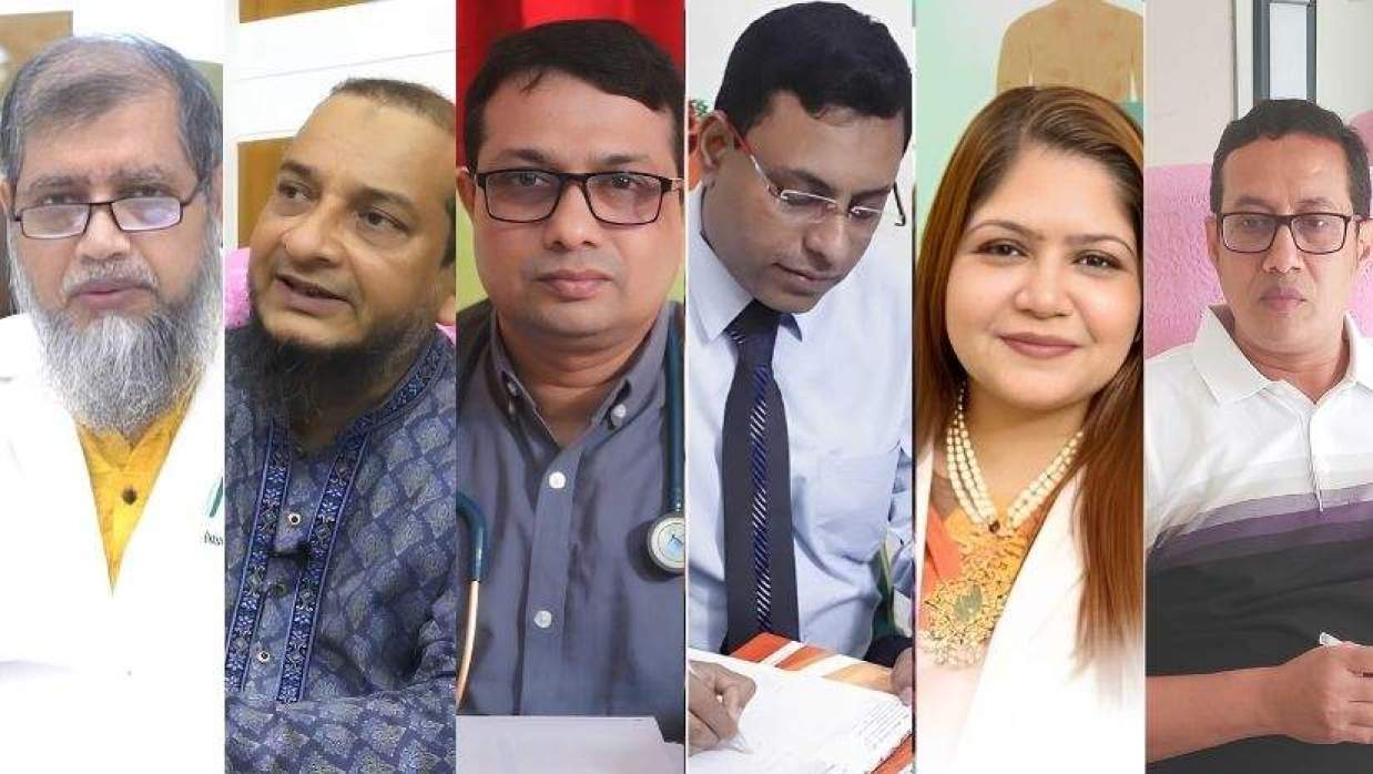 অধ্যাপক ডা. এএইচএম তোহরুল ইসলাম, ডা. এম মুর্শেদ জামান মিঞা, . মো. সিদ্দিকুর রহমান, ডা. মো. রেজা নাসিম রনি, ডা. রোকশানা আমিন ও ডা. এ এস এম আব্দুল্লাহ (বাঁ থেকে))