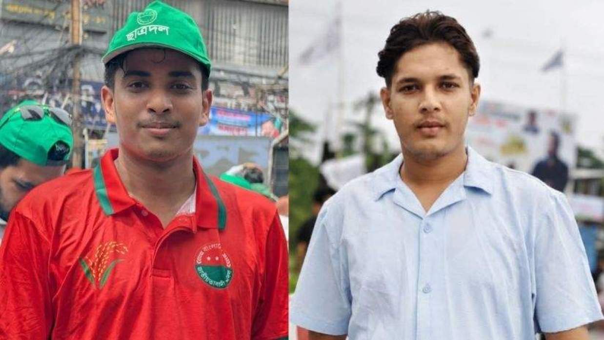 সভাপতি রাকিবুল হাসান (চাঁদ) এবং সাধারণ সম্পাদক ইব্রাহিম খলিল (হৃদয়) 