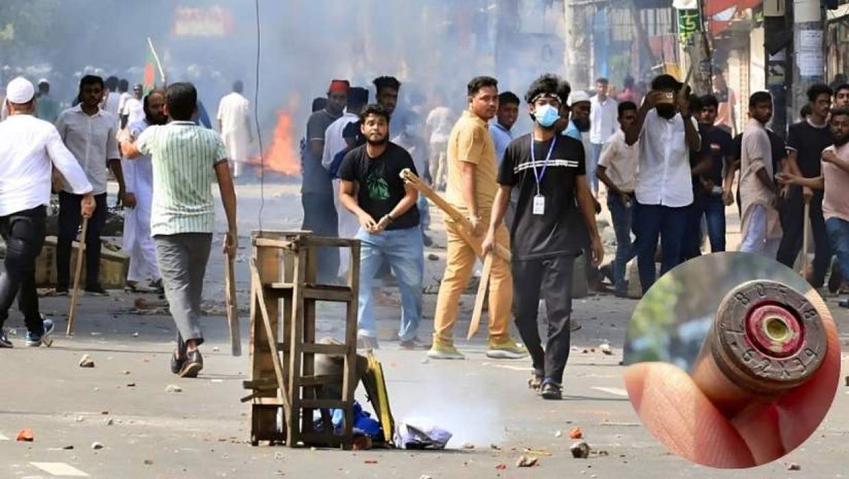 জুলাই আন্দোলনে শিক্ষার্থীরা ও ব্যবহৃত ৭.৬২ বুলেটের খোসা