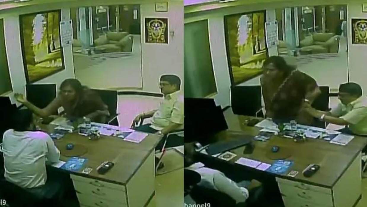  ব্যাংকের ম্যানেজারকে চড় মারা দৃশ্য 