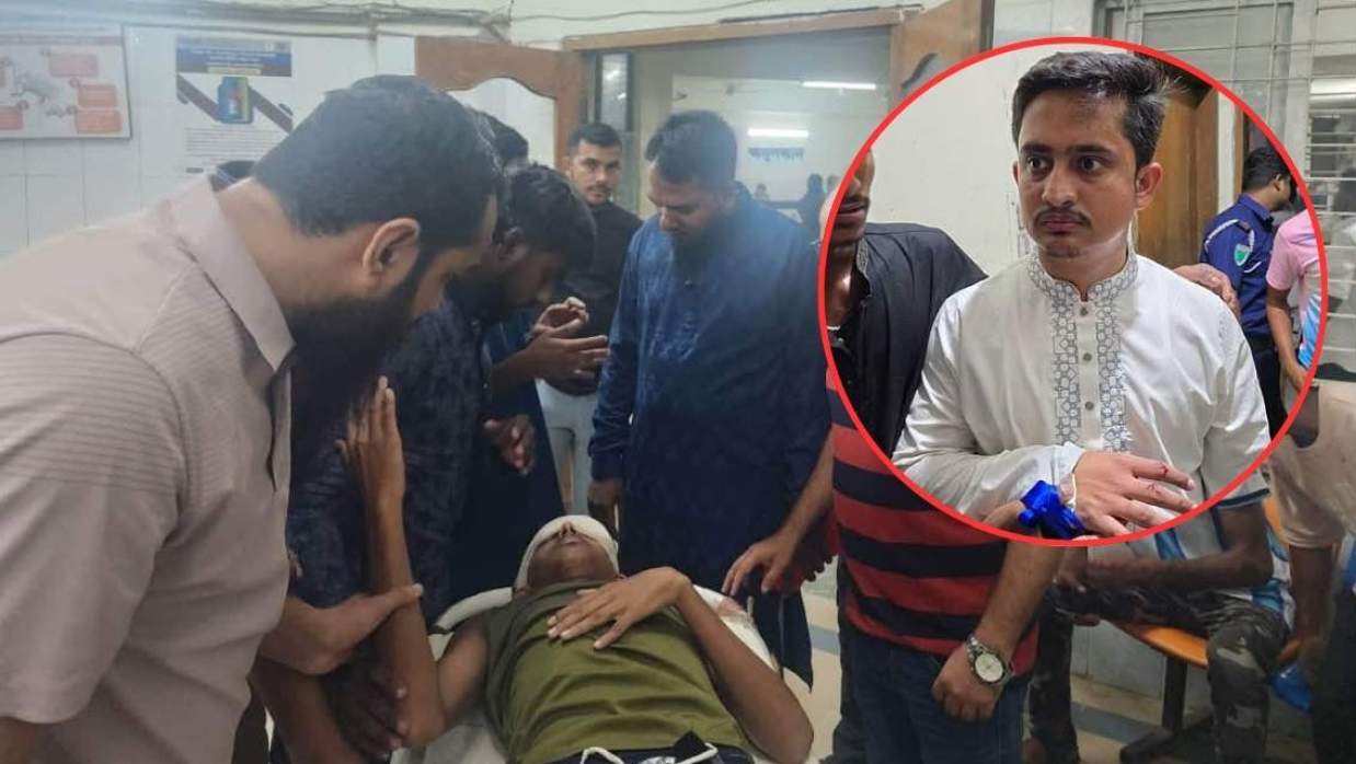 হাসপাতালে ছাত্রশক্তি নেতা আলিফ ইনসেটে সারজিস আলম
