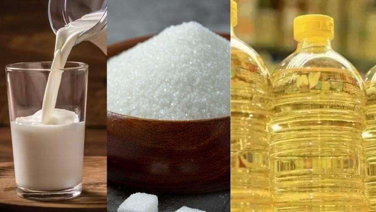 দুধ, চিনি ও সয়াবিন তেল