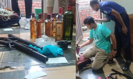 আইনজীবী আওয়ামী লীগ নেতার চেম্বার থেকে মদ-অস্ত্র-বোমা উদ্ধার