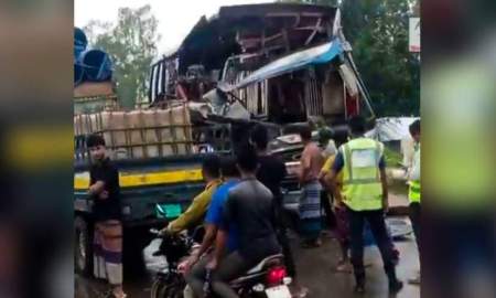 হবিগঞ্জে দুই বাসের মুখোমুখি সংঘর্ষে চালক নিহত, আহত ৫০