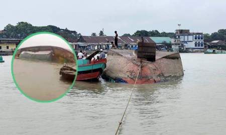 ৫ হাজার বস্তা ধান-চাল নিয়ে মেঘনায় ডুবল কার্গো