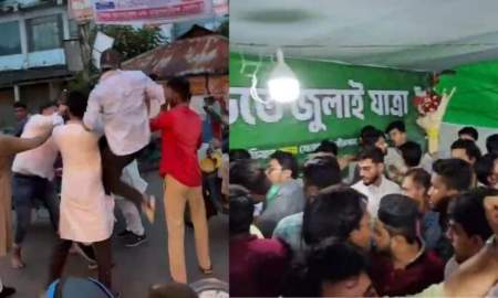 ফেনীতে এনসিপির পদযাত্রা কর্মসূচিতে কেন্দ্রীয় নেতাদের সামনে দফায় দফায় হাতাহাতি-মারধর