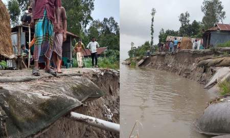 রাতেই নদীগর্ভে বিলীন হওয়ার শঙ্কায় পুরো বসতি, দূরত্ব মাত্র ২০ গজ