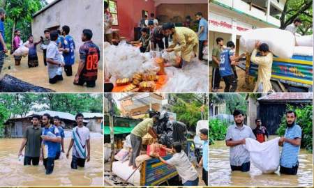 বিশুদ্ধ পানি ও খাবার নিয়ে চট্টগ্রামে বন্যার্তদের পাশে চবি শিক্ষার্থীরা