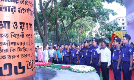 জুলাই শহীদদের প্রতি এসপি মাসুদ আলমের শ্রদ্ধা