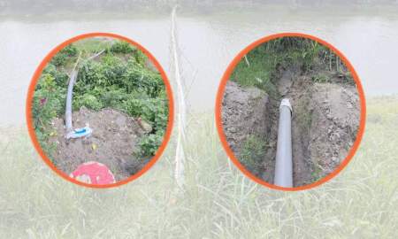 অবৈধ ড্রেজার পাইপ ঝুঁকিতে মেঘনা-ধনাগোদা সেচ প্রকল্প