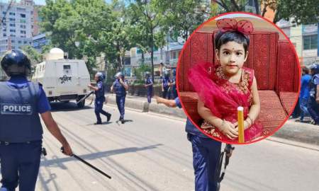 বাসার ছাদে আন্দোলন দেখছিল শিশু রিয়া, বাবার কোলে গুলিবিদ্ধ হয়ে হাসপাতালে মৃত্যু