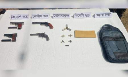 খাগড়াছড়িতে বিজিবি-চোরাকারবারিদের গোলাগুলি, অস্ত্র-গুলি উদ্ধার