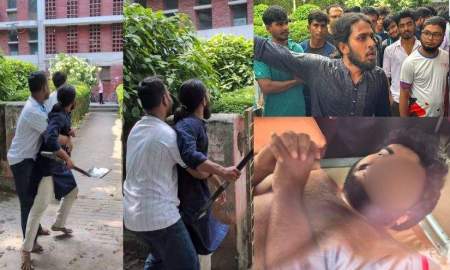 প্রক্টরের সঙ্গে অসৌজন্যমূলক আচরণের জের, সাবেক ছাত্রলীগ কর্মীসহ কয়েকজনকে প্রকাশ্যে পেটালেন রাকসুর আম্মার