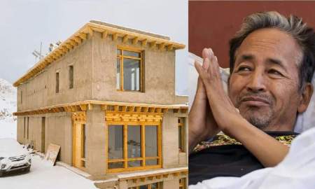 ওয়াশরুমে পানির বদলে বালি, তীব্র শীতেও লাগে না হিটার, কী আছে সোনম ওয়াংচুকের ‘আশ্চর্য বাড়িতে’