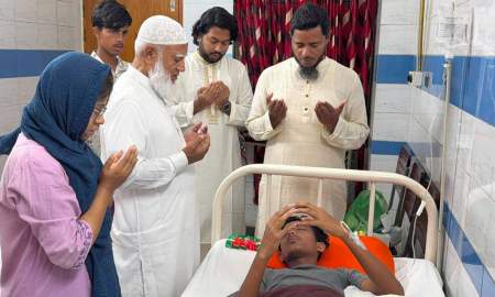 চোখ হারানো সেই কিশোর আলিফকে দেখতে হাসপাতালে জামায়াত আমির