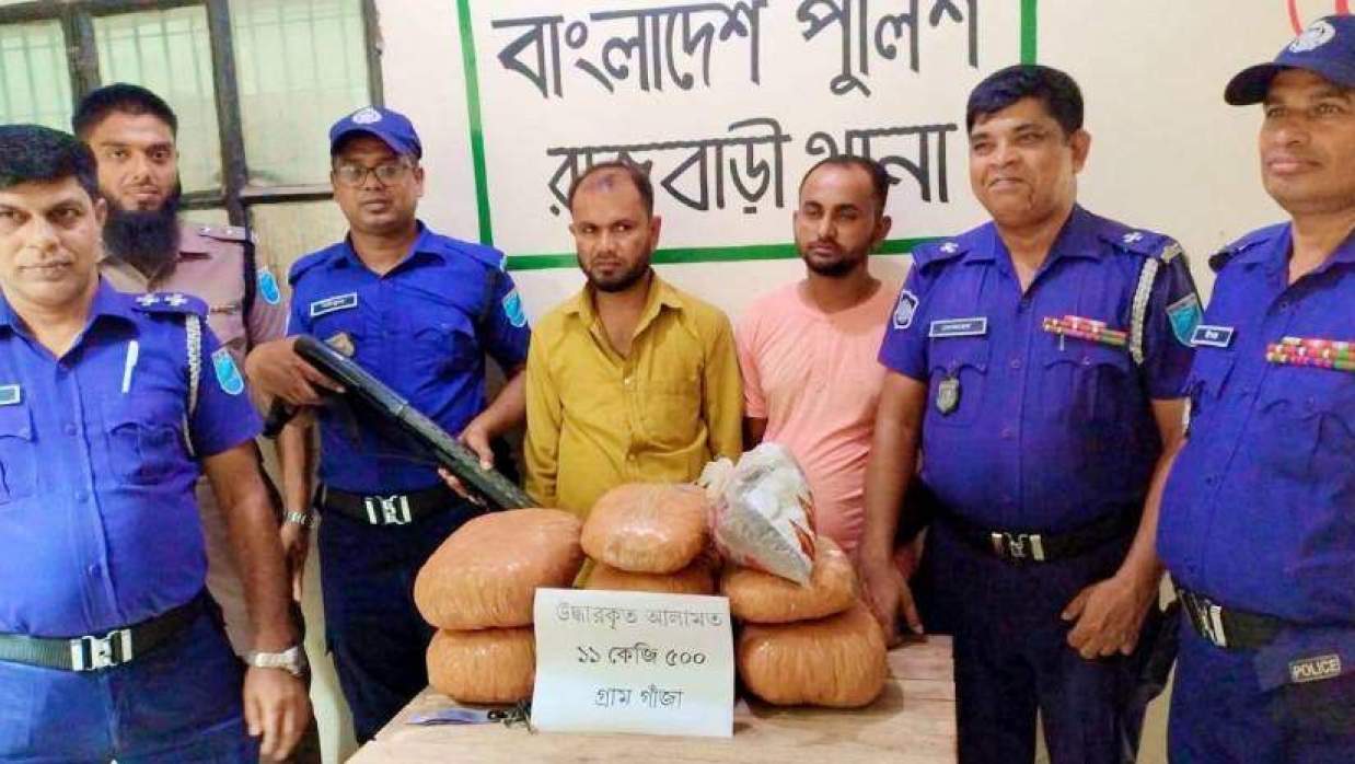 গাঁজাসহ গ্রেপ্তার দুই মাদক ব্যবসায়ী