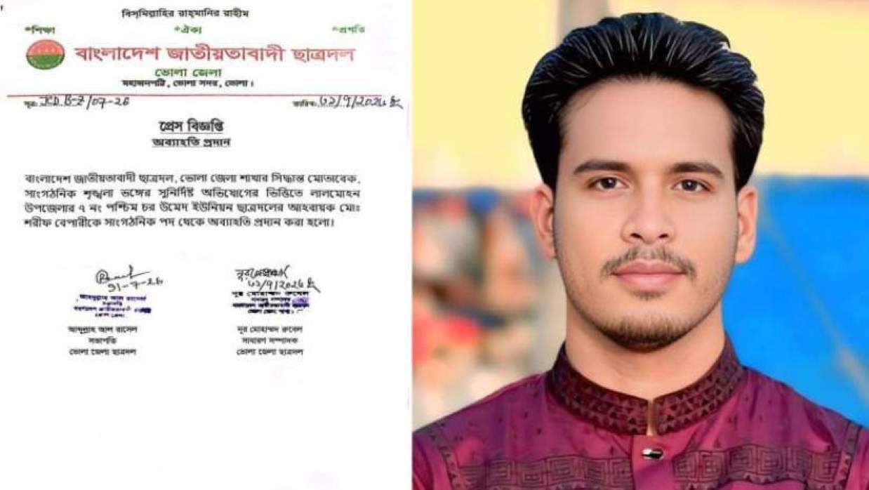 বহিষ্কারে বিজ্ঞপ্তি ও মো. শরীফ বেপারী
