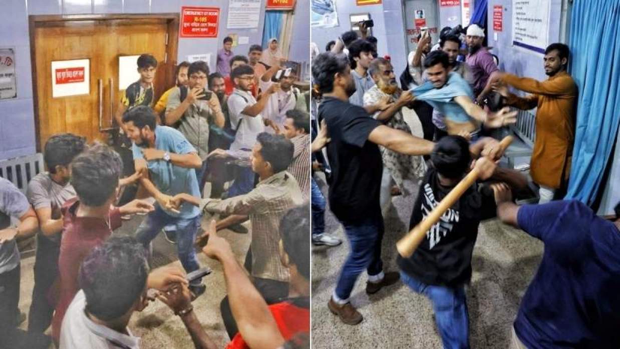 মঙ্গলবার ন্যাশনাল মেডিকেল ইনস্টিটিউট হাসপাতালের জরুরি বিভাগে প্রবেশ করে হামলা চালায় ছাত্রদল