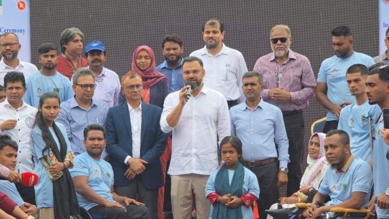 কথা বলছেন যুব ও ক্রীড়া প্রতিমন্ত্রী মো. আমিনুল হক 