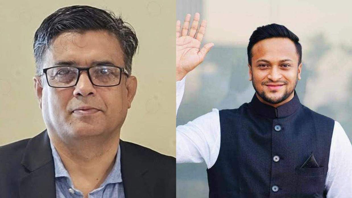 সাবেক প্রেস সচিব শফিকুল আলম ও  আওয়ামী লীগের রাতের ভোটের এমপি ও ক্রিকেটার সাকিব আল হাসান 