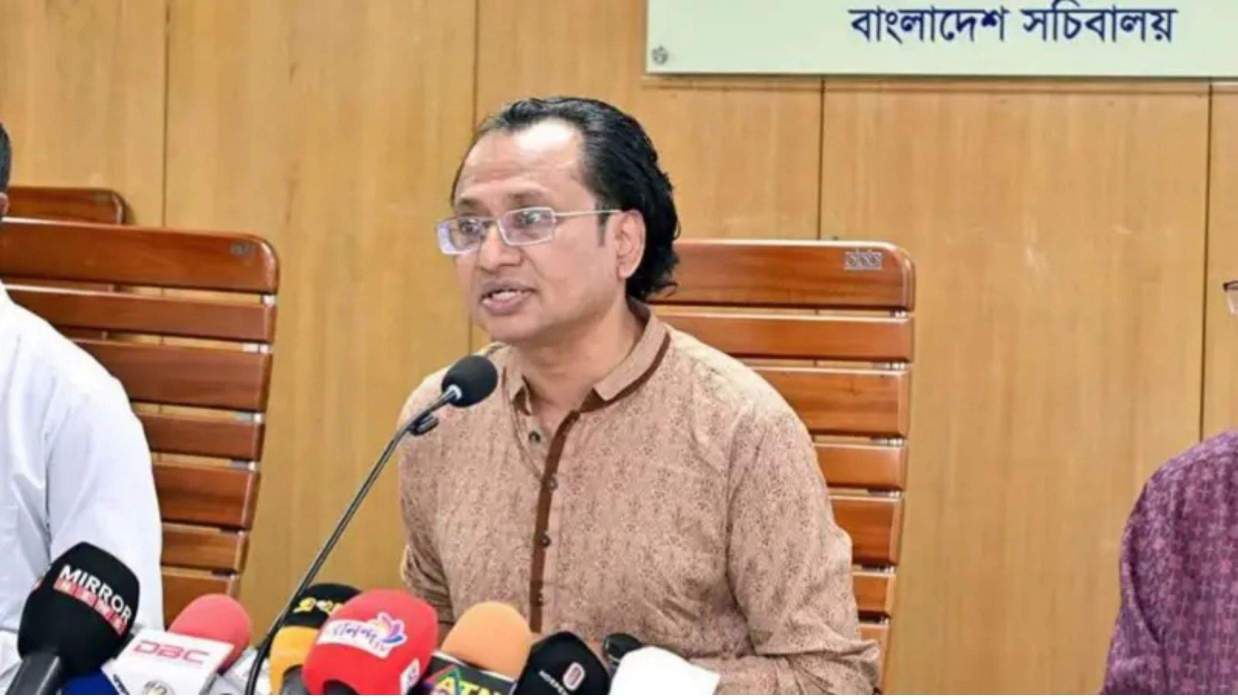 সচিবালয়ে এক সংবাদ সম্মেলনে বাংলাদেশের প্রধানমন্ত্রীর তথ্য ও সম্প্রচার বিষয়ক উপদেষ্টা জাহেদ উর রহমান