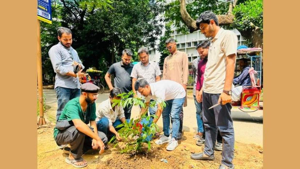 খালেদা জিয়ার জন্মদিন উপলক্ষে ঢাবিতে বৃক্ষরোপণ ছাত্রদল নেতা প্রিন্সের