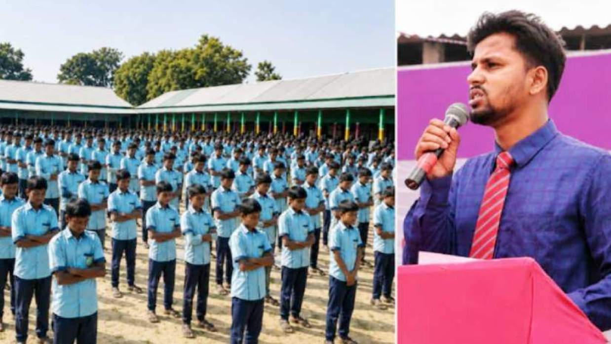 মেধাবিকাশ মডেল একাডেমিতে বক্তব্য দিচ্ছেন আতিক