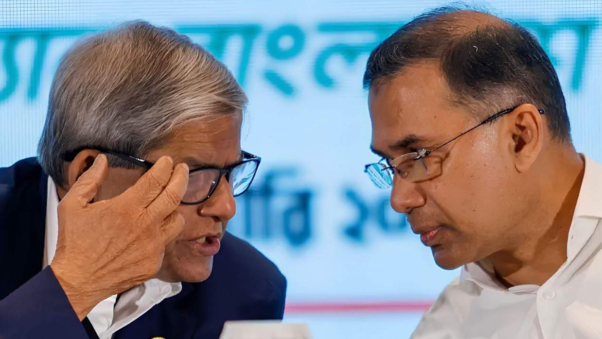 প্রধানমন্ত্রী তারেক রহমান ও মির্জা ফখরুল ইসলাম আলমগীর