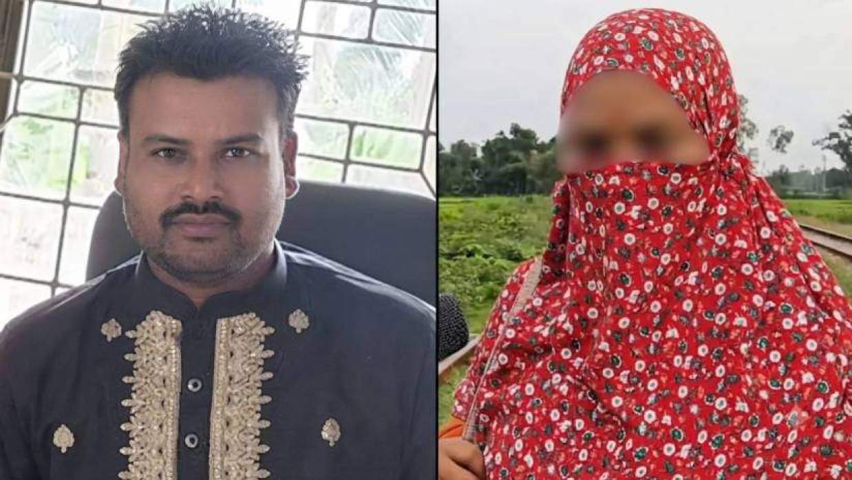 রসুলপুর ইউনিয়ন পরিষদের চেয়ারম্যান রবিউল ইসলাম ও ভুক্তভোগী শিক্ষিকা