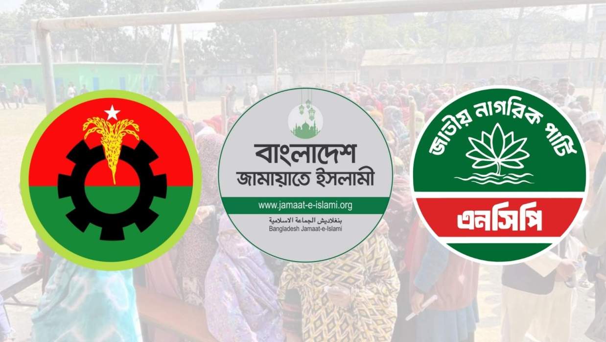 বিএনপি-জামায়াত-এনসিপি লোগো