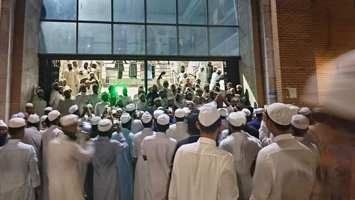 ব্রাহ্মণবাড়িয়ায় বিক্ষোভ করেছেন কওমি ছাত্র ঐক্যের