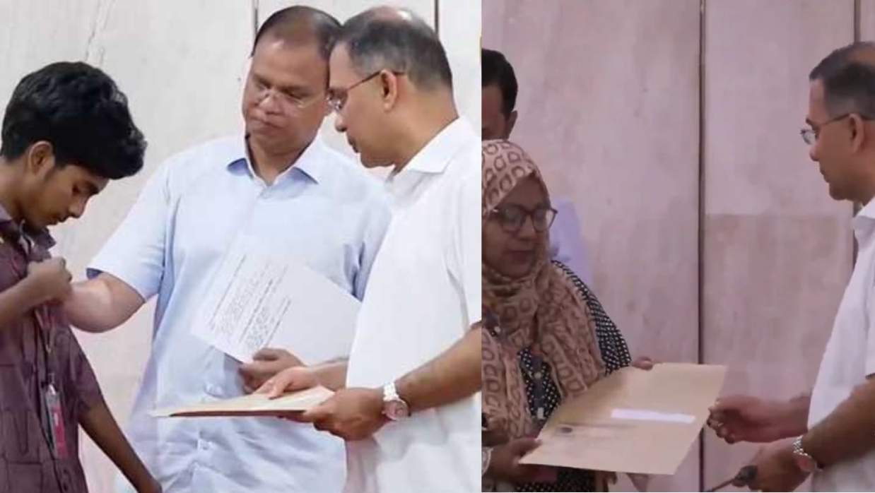 শহীদ পরিবারের হাতে চাকুরির নিয়োগপত্র দিলেন প্রধানমন্ত্রী তারেক রহমান