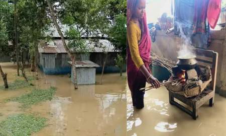 খোয়াই নদীর বাঁধে ফের ভাঙন, পানিবন্দি ৩০ গ্রামের মানুষ