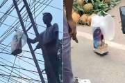 বিদ্যুতের তারে বোমাসদৃশ বস্তু ঝুলতে দেখে আতঙ্ক, অতঃপর...