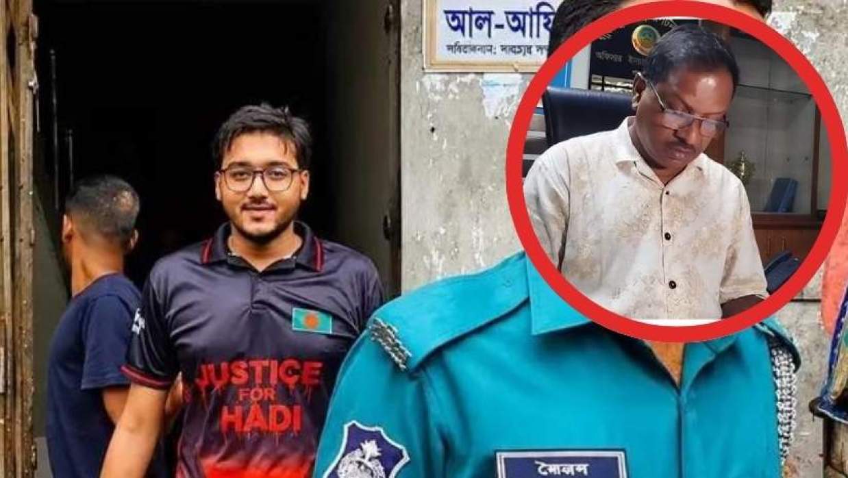 কলেজছাত্র সিফাত আব্দুল্লাহ ও গাছা থানার ওসি মো. গোলাম রব্বানী