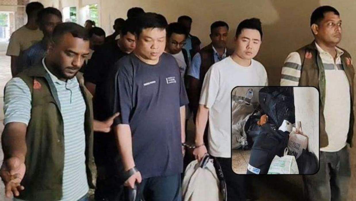 আটক চীনা প্রতারক চক্রের সদস্যরা