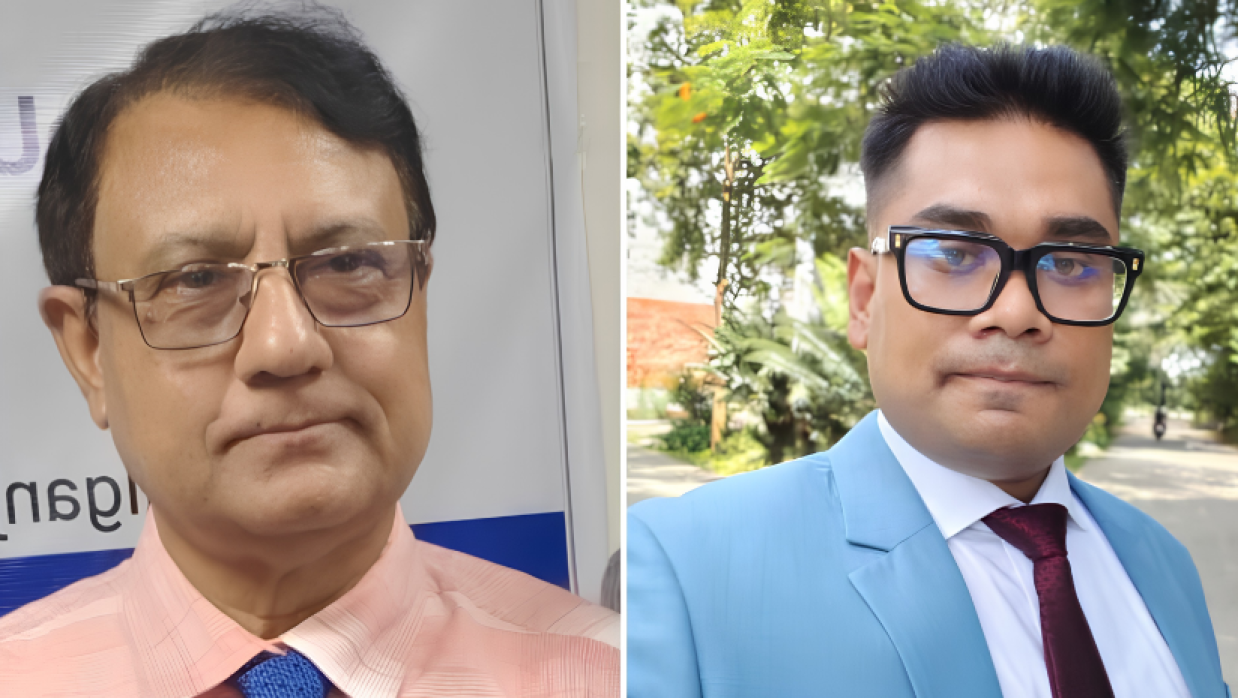 রেজিস্ট্রার মো: এনামুজ্জামান ও সহকারী রেজিস্ট্রার সাজিদুর রহমান