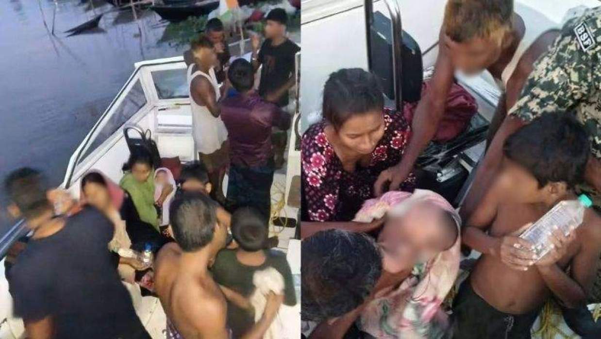 উদ্ধারের পর বোটে করে ভারতে নিয়ে যাচ্ছে বিএসএফ।