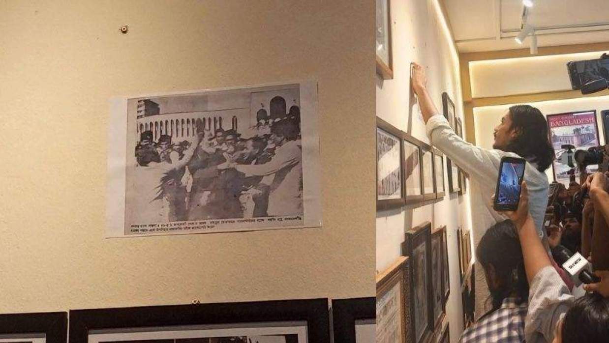 ডাকসুর সংগ্রহশালা এবার গোলাম আজমের জুতাপেটার ছবি টাঙালেন ছাত্র ফেডারেশন নেতা